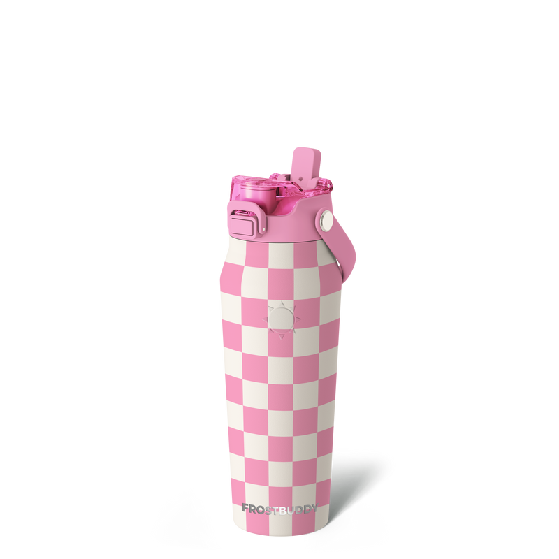 Bottle 24oz Pink Checkered
